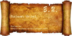 Balean Uriel névjegykártya